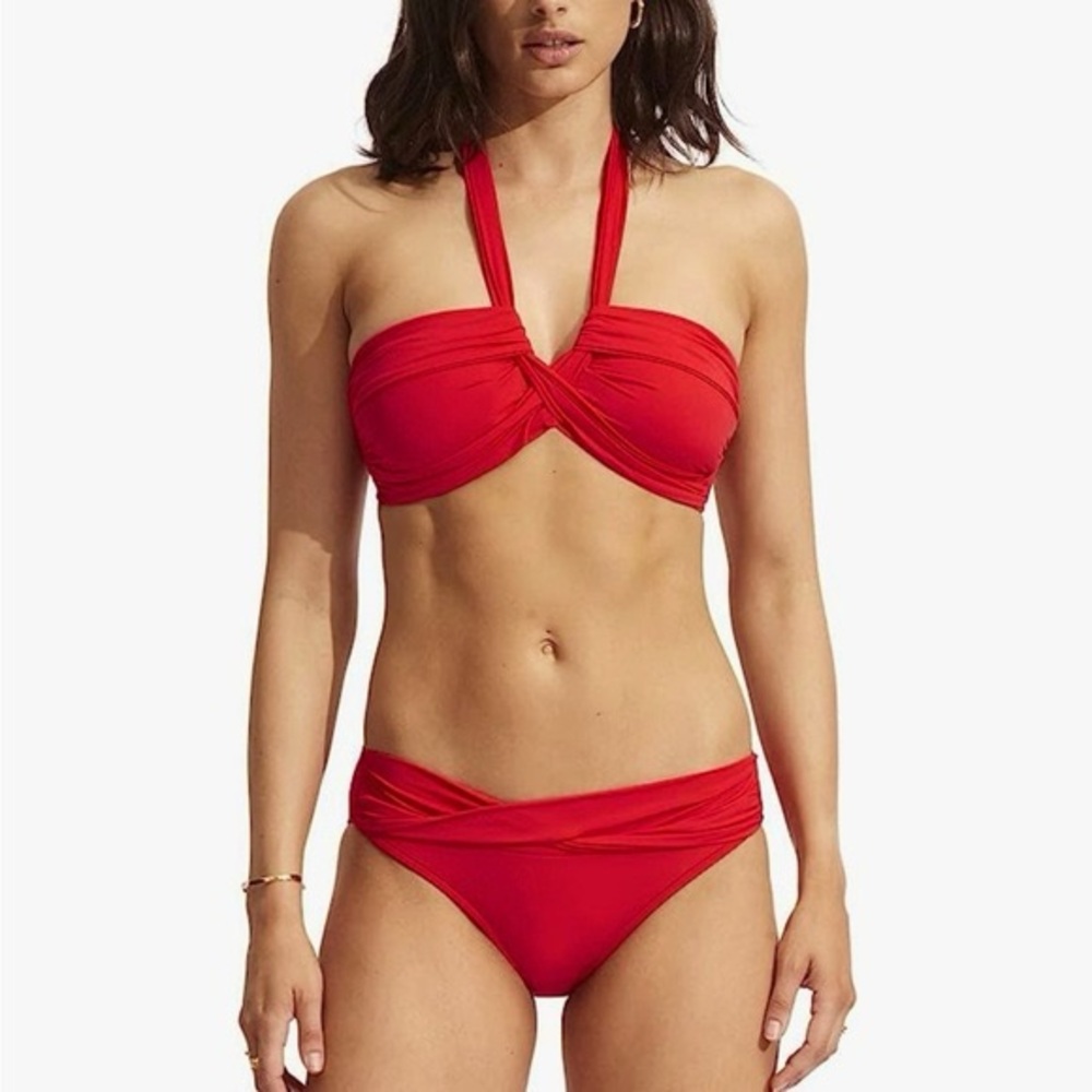 ‼️LAST CHANCE‼️Seafolly Bandeau Halter Top & Twist Band Hipster Bikini Set